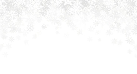 A top border decoration consisting of gray and white snowflakes on a white background. A minimalist and clean winter-themed background texture.