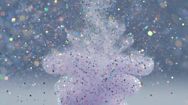Pink and purple bright bubbles on a wet night window glass pattern with magic water texture backdrop