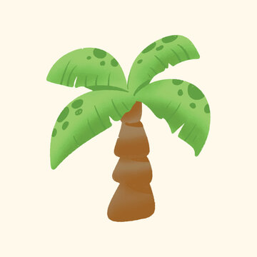 Illustration watercolor of an Coconut Tree