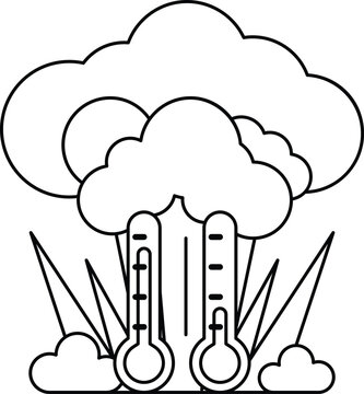 Two thermometers on a cloudy day