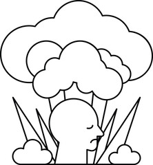 A man is sleeping in a field of grass