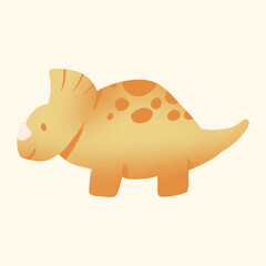 Illustration watercolor of an triceratop