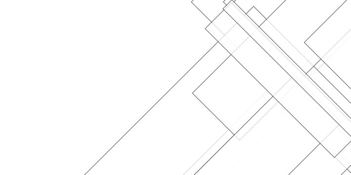 Abstract white, black colors with lines pattern. modern technology rectangle shapes linear composing decorates background design. black stripe geometric background with various shapes.vector ilustrate