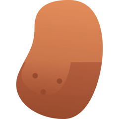 Simple brown potato illustration with visible eyes isolated on a clean white background symbolizing healthy eating and natural ingredients
