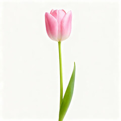 pink tulips on white