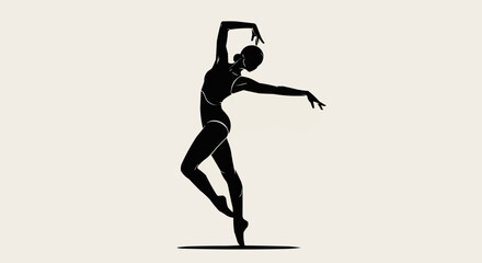 Elegant Silhouette of a Ballerina in Motion.
