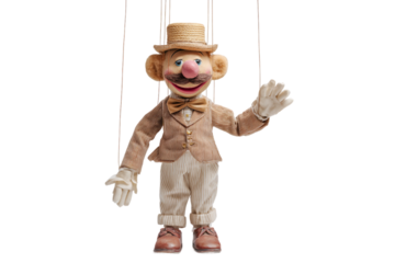 Educational Puppet Toy for Learning and Imagination isolated on transparent background