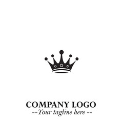 Elegant Black Crown Logo Symbol on a Clean White Background for Premium Branding Design