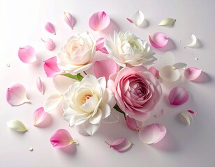 Fototapeta premium Elegant Romantic Floral Petal Scatter