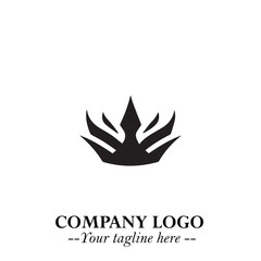Elegant Black Crown Logo Symbol on a Clean White Background for Premium Branding Design