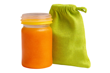 Easy-Fill Reusable Baby Food Bag for Infants isolated on transparent background