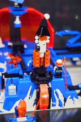 Naklejka premium Moscow, Russia. - June 23, 2025: Lego construction kit, old models. Collection of the famous toy series