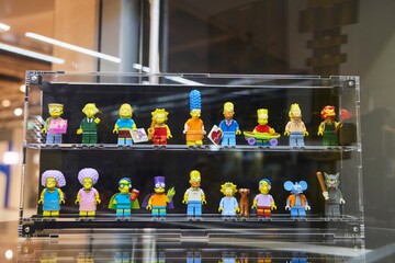 Naklejka premium Moscow, Russia. - June 23, 2025: Lego construction kit, old models. Collection of the famous toy series