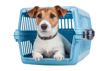 Ventilated Travel Pet Carrier for Small Dogs and Cats isolated on transparent background