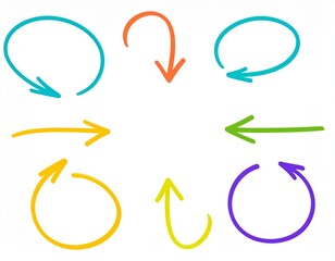 Highlighter doodle arrows vector set for notes and infographics