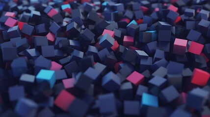 Abstract Multicolored Cubes Composition Creating a Complex and Visually Striking Background Design