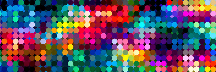 Dynamic and dense arrangement of colorful dots forming a vibrant, shimmering visual spectacle