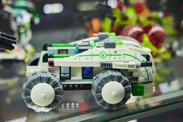 Naklejka premium Moscow, Russia. - June 23, 2025: Lego construction kit, old models. Collection of the famous toy series