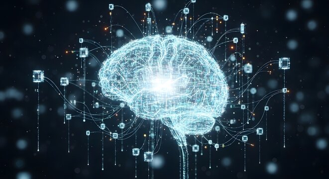 Brain network ai technology neural digital intelligence learning data science connection future