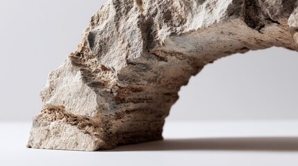 Close-up of a rustic stone arch remnant with textured surface