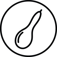 Illustrator Bottle gourd icon in a circle vector silhouette