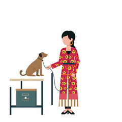 Cute Cartoon Girl and Her Dog Enjoying a Picnic with Fruits on a Sunny Day Outdoors