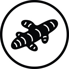 Illustrator Ginger rhizome icon in circle frame silhouette vector