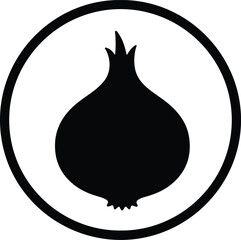 Illustrator Onion within circle black simple monochrome Silhouette vector