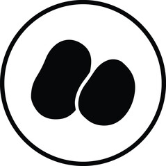 Illustrator Potatoes inside a circle food simple icon Silhouette vector