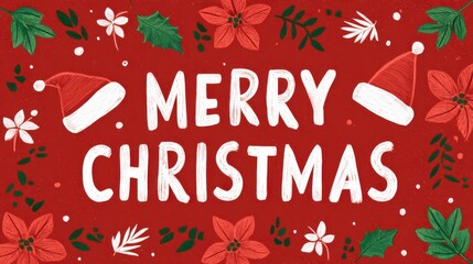 Christmas Cheer: Festive imagery of Christmas, with holiday essentials such as floral accents and Santa hats arranged in vibrant harmony, evoking the joy and spirit of the season.