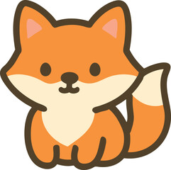 Cute fox illustration for winter animal-themed holiday designs