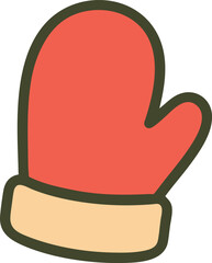 Winter mitten illustration for cozy cold-season holiday themes