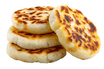 Freshly grilled arepa isolated on transparent background
