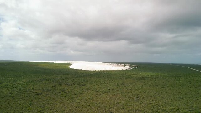Stunning bird's-eye view of Lancelin's vast sand dunes and coastline in Western Australia