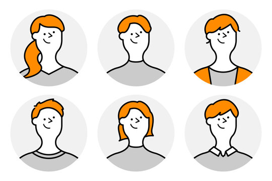 男女の人物アイコンセット ベクターイラスト シンプル おしゃれ お客様の声 ユーザーの声 ビジネス