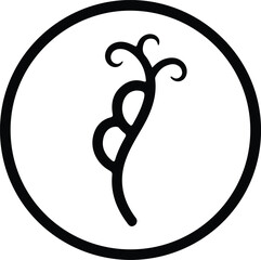 Illustrator abstract nature plant inside a circle Silhouette vector