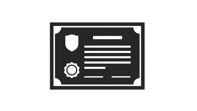 Certificate of achievement or award document silhouette