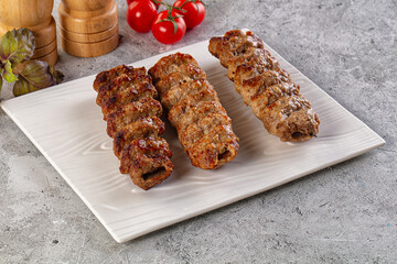 Grilled kebab minced meat barbecue