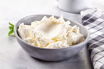 Chream cheese in the bowl