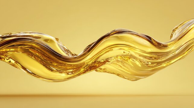 Abstract gold liquid texture with glossy surface and amber gradient for luxury design backgrounds