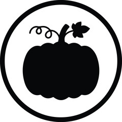 Illustrator Pumpkin icon in the black circle Silhouette vector