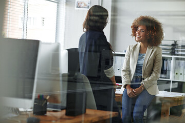 Business women, team and discussion in office for idea proposal, compliance feedback or solution....