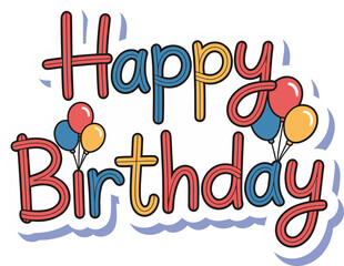 A sweet and delicate "Happy Birthday" script typography design with subtle floral and heart elements, ideal for elegant greeting cards and invitations.