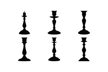 Engine Piston Solid Silhouette Vector Set