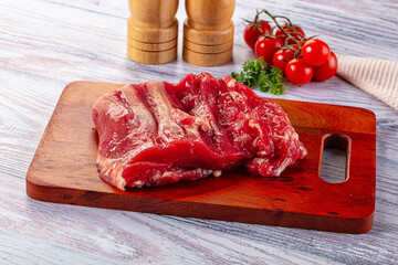 Raw beef cut uncooked fillet