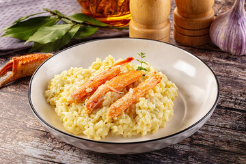 Risotto with natural crab leg