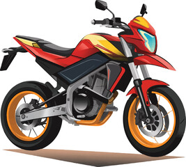 red motorcycle on white background