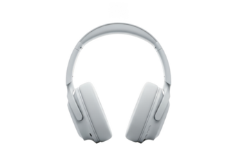 White headphones isolated on transparent background
