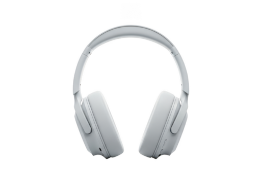 White headphones isolated on transparent background