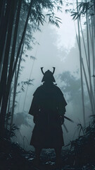 Naklejka premium 侍のシルエット